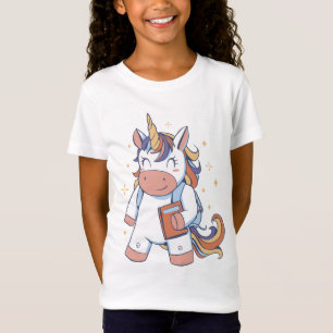 Camiseta de estudante de unicórnio feliz design