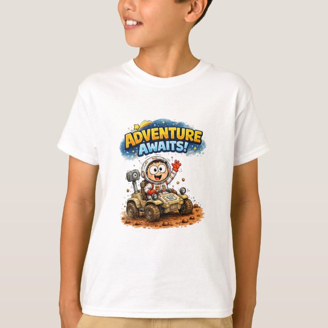 Camiseta de Explorador Espacial para Crianças (Frente)