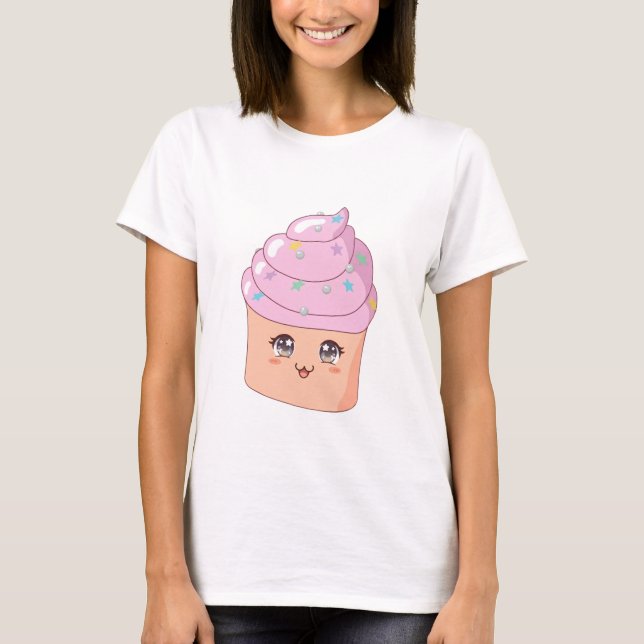 Camiseta de Fã de Cupcake Doce Padaria (Frente)