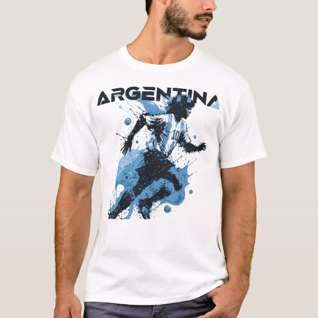 Camiseta de Fã de Futebol da Argentina | Orgulho d (Frente)