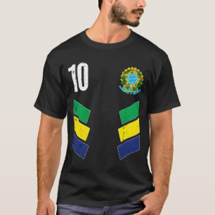 Camiseta de Fã de Futebol Número 10 Bandeira do Br