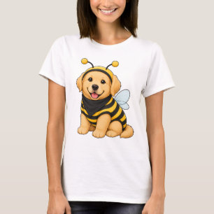 Camiseta de fantasia de abelha de golden retriever