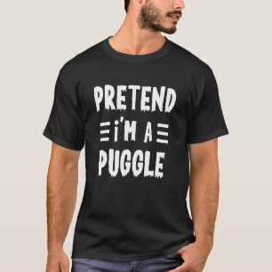 Camiseta de fantasia de Halloween Preguiçoso Finja
