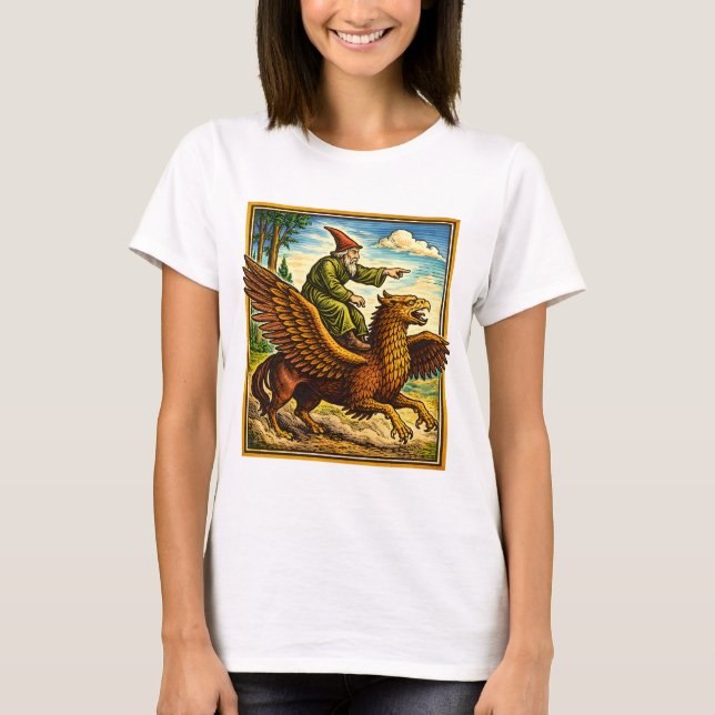 Camiseta de Fantasia Retro Medieval com Cavaleiro  (Frente)