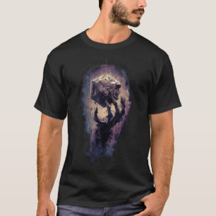 Camiseta de Fantasia Sombria Mão Esquelética Magia