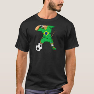 Camiseta de Fãs de Futebol do Brasil Dabbing Pitbu