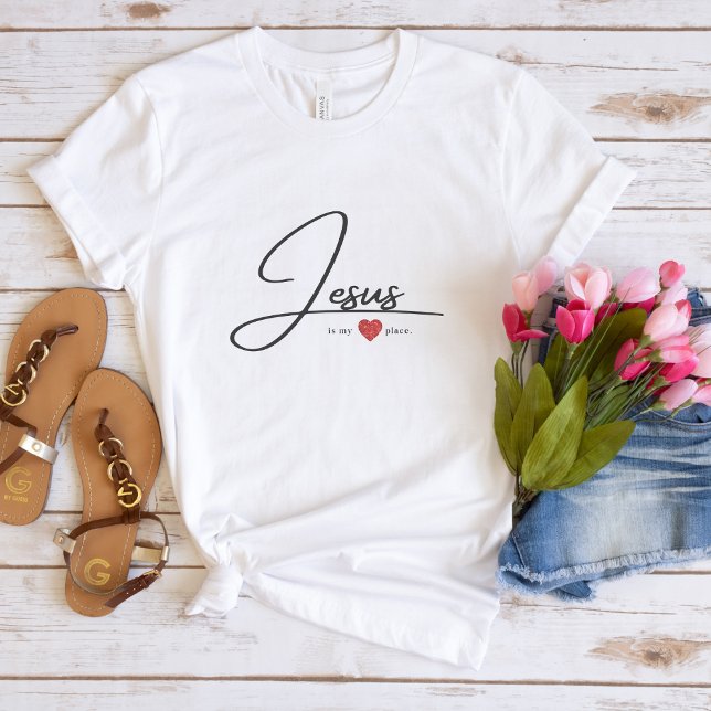 Camiseta de fé para mulheres | Jesus de coração (Criador carregado)