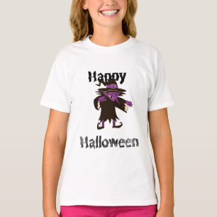 Camiseta de Feliz Halloween para Meninas Bruxas