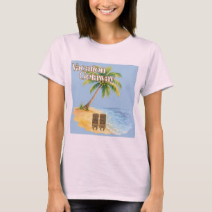 Camiseta de Férias de Fuga para Praia Tropical