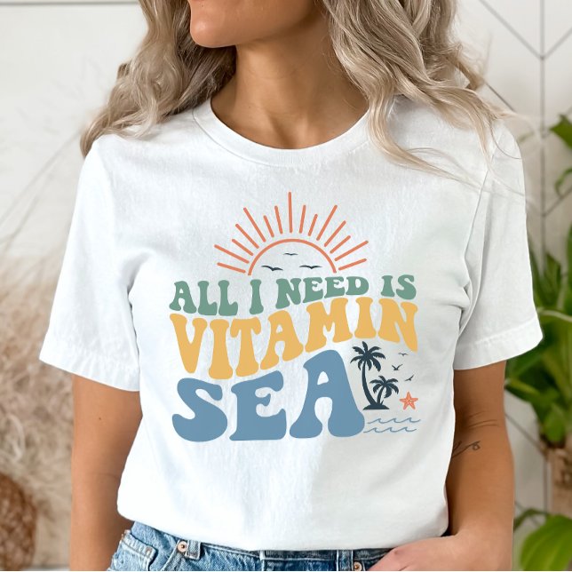 Camiseta de Férias de Praia, Mar de Vitamina, Chá  (Criador carregado)