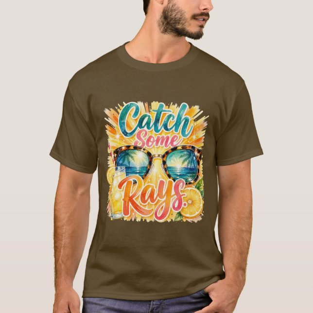 Camiseta de Férias de Verão Tropical. (Frente)