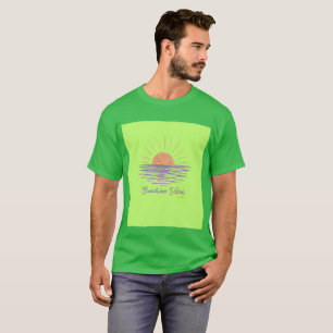 Camiseta de Férias de Verão Vibrações de Sol