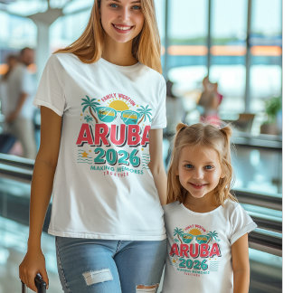 Camiseta de Férias em Família em Aruba 2026