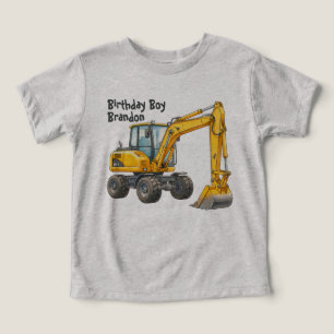 Camiseta de festa de aniversário de construção Dig