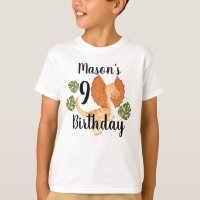 Camiseta de festa de aniversário de dinossauro aqu