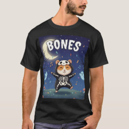 Camiseta de festa de Halloween do esqueleto de ham