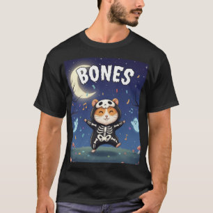 Camiseta de festa de Halloween do esqueleto de ham