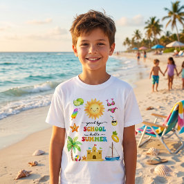 Camiseta de festa de verão Adeus Escola Olá
