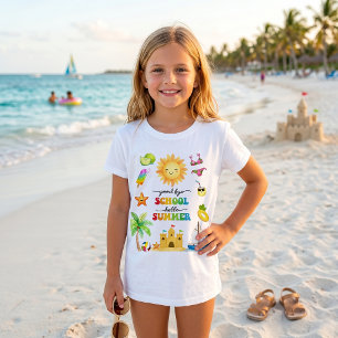 Camiseta de festa de verão Adeus Escola Olá 