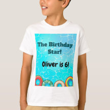 Camiseta de festa infantil na piscina