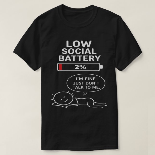 Camiseta de Figura de Palito de Introvertido Engra (Frente do Design)