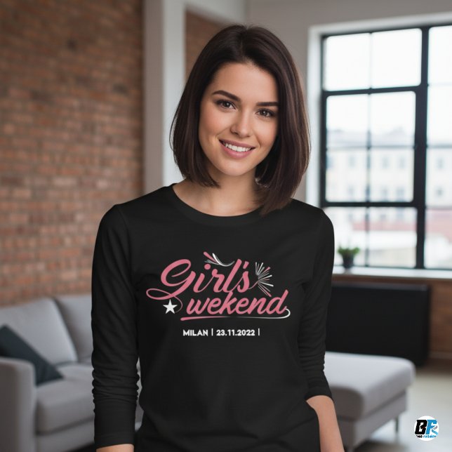 Camiseta de Fim de Semana das Meninas Personalizad (Criador carregado)
