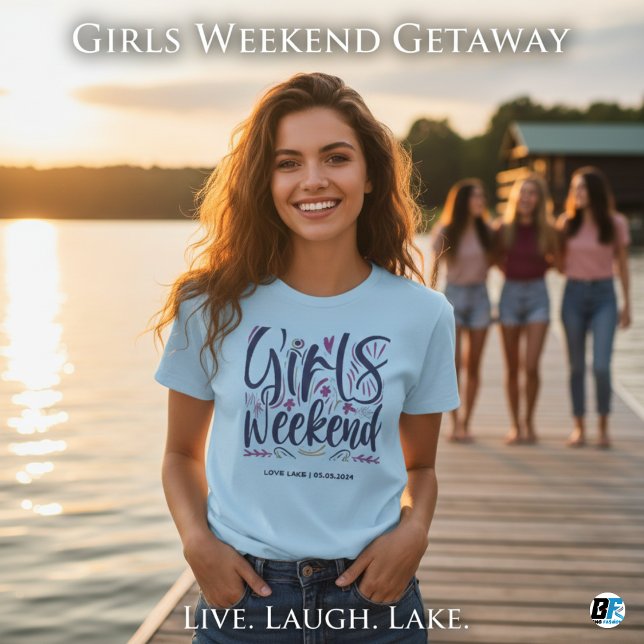 Camiseta de Fim de Semana das Meninas Personalizáv (Criador carregado)