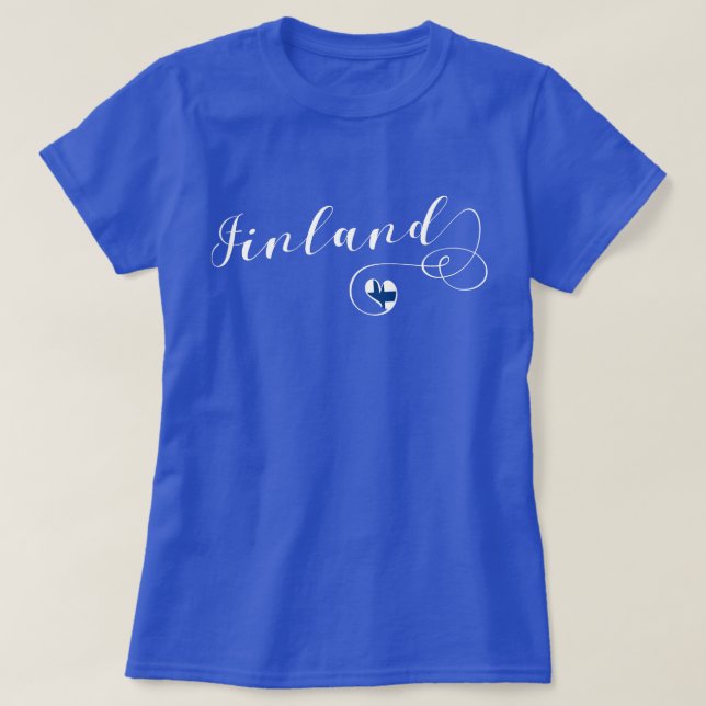 Camiseta de Finlandia do coração, finlandesa, Finn (Frente do Design)