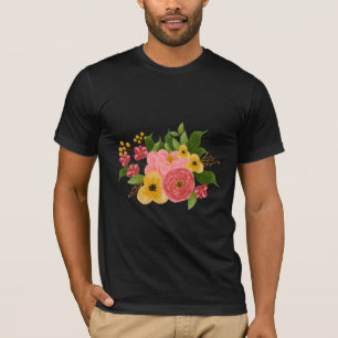 Camiseta De Flor Botânica Colorida Do Buquê Floral