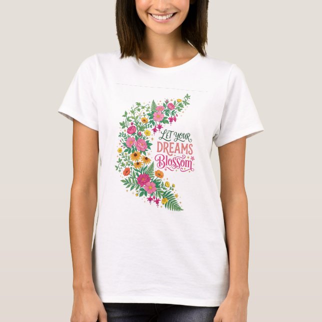 Camiseta de Floral Coroa de Flores 'Deixe Seus Son (Frente)