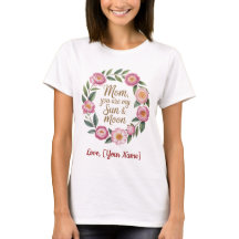 Camiseta de Floral Coroa Personalizada Melhor Mãe 