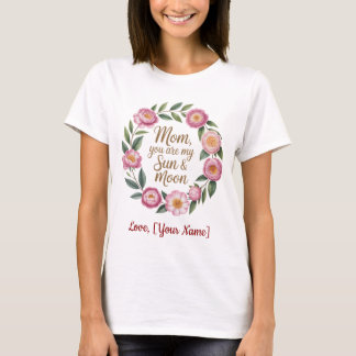 Camiseta de Floral Coroa Personalizada Melhor Mãe