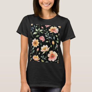 Camiseta de Flores Aquarela