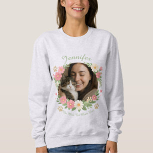 Camiseta de Flores com Foto Personalizada da Mãe d