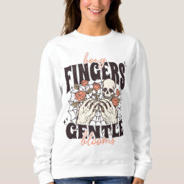 Camiseta de flores delicadas dedo ósseo