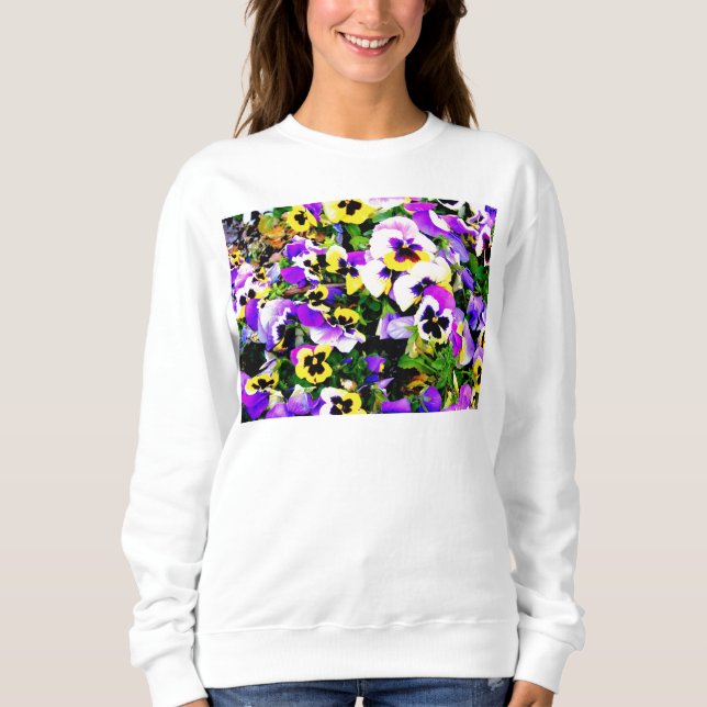camiseta de flores pansíveis (Frente)