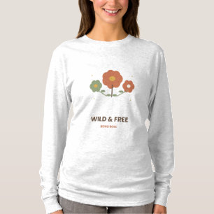 Camiseta de flores silvestres selvagens e livres B