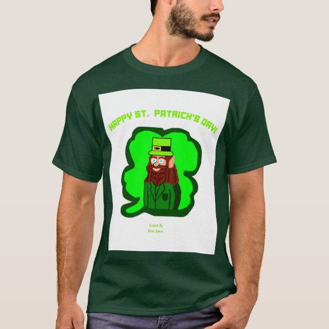Camiseta de Floresta Profunda Masculina Leprechaun (Frente)