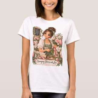 Camiseta de Florista Organizando Flores com Amor