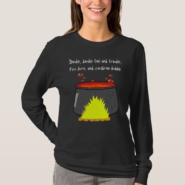 Camiseta de folhas compridas das mulheres do Hallo (Frente)