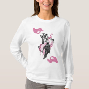 Camiseta de folhas compridas das mulheres Raven