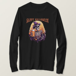 Camiseta de folhas compridas do Halloween