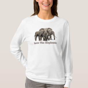 Camiseta de folhas longas de elefante