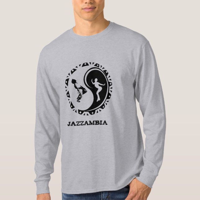 Camiseta de folhas longas de Jazzambia Yin Yang Me (Frente)