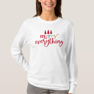 Camiseta de folhas longas de Natal, Feliz tudo