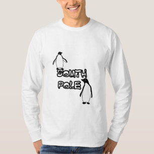 Camiseta de folhas longas de pinguins do Polo Sul