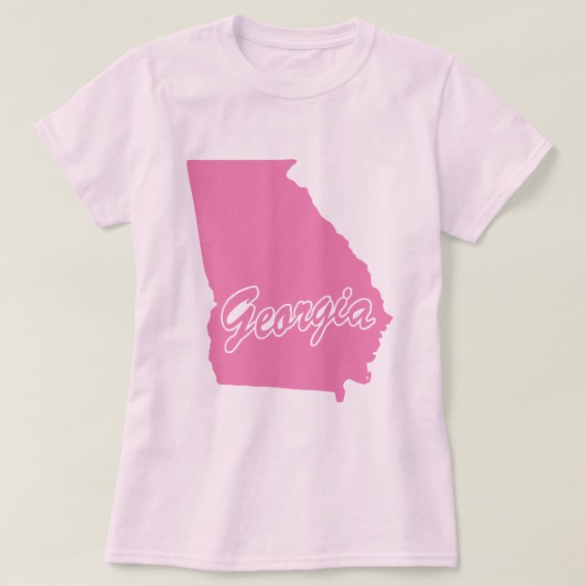Camiseta de Forma do Estado da Geórgia (Frente do Design)