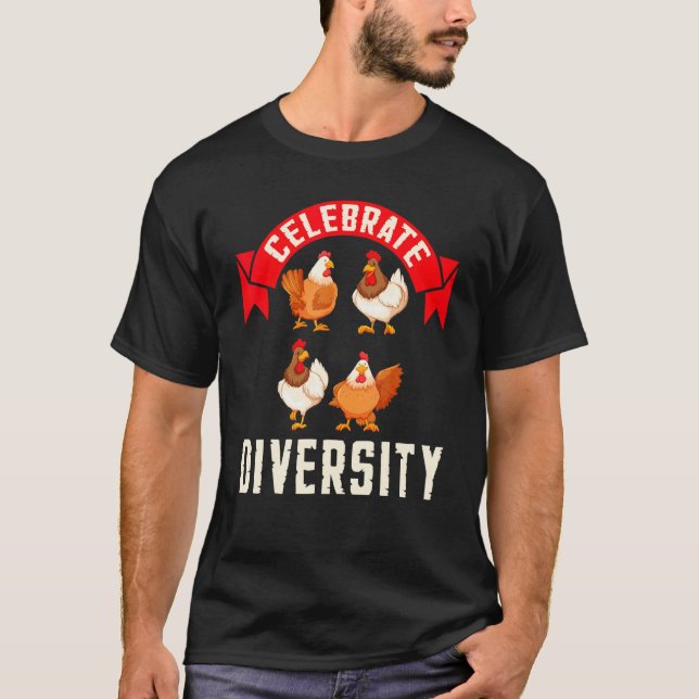 Camiseta de Frango Celebre a Diversidade (Frente)