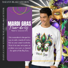 Camiseta de Frio Masculina Mardi Gras Fleur-de-lis