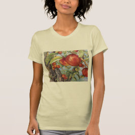 Camiseta de Fruta do Pomar de Pêssego de Aquarela